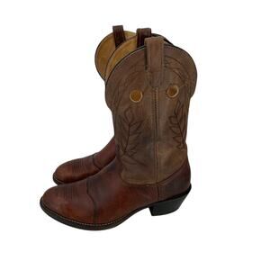 Double H Buckaroos Brown Leather Mens Size 13 D Pull On Boots Made in USA